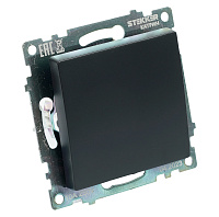 Переключатель перекрестный 1-клавишный (механизм), STEKKER GLS10-7110-05, 250V, 10А, серия Катрин, черный 49177