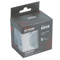 Розетка 1-местная з/ш с/з 16А + USB + Type C (механизм), STEKKER, 250В, 20W, серия Мия, RST16-3119-08, пудровый жемчуг 50482