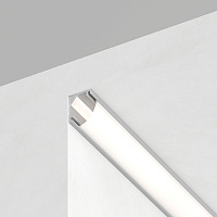 Профиль алюминиевый "угловой круглый 7.9*7.9мм", серебро, CAB240 (в комплекте с матовым экраном, 2 заглушками, 4 крепежами) FERON