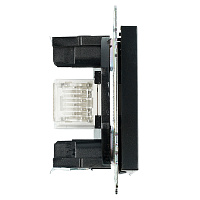 Розетка компьютерная 1-местная RJ-45 (механизм), STEKKER GLS00-7107-05, серия Катрин, черный 39613