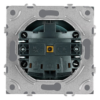 Розетка 1-местная с з/ш, с/з (механизм), СЗК, STEKKER, 250В, 16А, серия Эмили, RST16-5110-10ZK, платиново-серый, soft touch 50243
