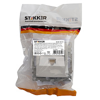 Розетка компьютерная 1-местная RJ-45 (механизм), STEKKER GLS00-7107-03, серия Катрин, серебро 39585 Розетка компьютерная 1-местная RJ-45 (механизм), STEKKER GLS00-7107-03, серия Катрин, серебро 39585