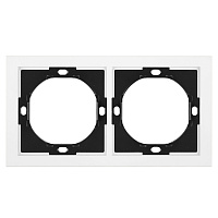 Рамка 2-местная, STEKKER, PFR00-3002-01, серия Мия, белая магнолия 50457