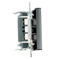 Переключатель перекрестный 1-клавишный (механизм), STEKKER GLS10-7110-05, 250V, 10А, серия Катрин, черный 49177