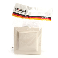 Розетка 1-местная с/з с крышкой, STEKKER, PST16-9012-02, 250В,16А с защитной шторкой, серия Эрна, слоновая кость 39238 Розетка 1-местная с/з с крышкой, STEKKER, PST16-9012-02, 250В,16А с защитной шторкой, серия Эрна, слоновая кость 39238