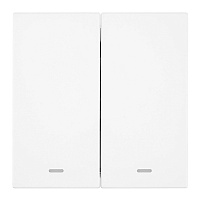 Выключатель 2-клавишный c индикатором (механизм), STEKKER, 250В, 10А, серия Мия, RSW10-3102-01, белая магнолия 50432