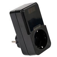 Реле напряжения для розетки регулируемое  STEKKER  VPR-200B, 220В, 16A 50690