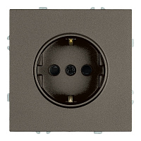 Розетка 1-местная с защитной шторкой с/з (механизм), STEKKER, 250В, 16А, серия Эмили, RST16-5110-09, антрацит, soft touch 49932