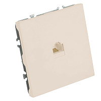 Розетка компьютерная 1-местная RJ-45 (механизм), серия Эмили, RST00-5117-08, кашемир, soft touch 49899