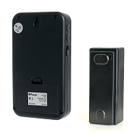 Звонок дверной беспроводной Feron E-379 Электрический 18 мелодий черный с питанием от батареек  Звонок дверной беспроводной Feron E-379 Электрический 18 мелодий черный с питанием от батареек