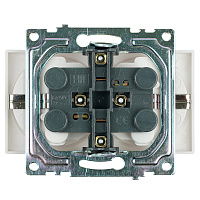 Розетка 2-местная с/з (механизм), STEKKER GLS16-7114-01, с защитной шторкой, 250В, 16А, серия Катрин, белый 39574