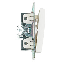 Переключатель 2-клавишный (механизм), STEKKER GLS10-7107-01 , 250V, 10А, серия Катрин, белый 49166
