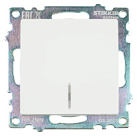 Выключатель 1-клавишный c индикатором (механизм) STEKKER GLS10-7101-01, 250В, 10А, серия Катрин, белый 39299