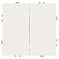 Выключатель 2-клавишный (механизм), STEKKER, 250В, 10А, серия Эмили,RSW10-5104-01, белый фарфор, soft touch 49866