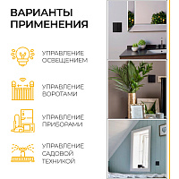 Выключатель беспроводной FERON, TM82 SMART, 7мВт, IP20, двухклавишный, черный 41723 Выключатель беспроводной FERON, TM82 SMART, 7мВт, IP20, двухклавишный, черный 41723