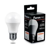Лампа светодиодная Feron.PRO LB-1007 Шар E27 7W 175-265V 2700K 38023 Лампа светодиодная Feron.PRO LB-1007 Шар E27 7W 175-265V 2700K 38023