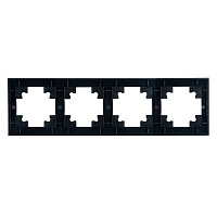 Рамка 4-местная, стекло, STEKKER GFR00-7004-05, серия Катрин, черный 39521