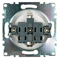 Розетка 1-местная с/з с крышкой (механизм), STEKKER GLS16-7112-01, 250В, 16А с защитной шторкой, серия Катрин, белый 39302