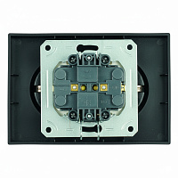 Розетка 2-местная с защитной шторкой, STEKKER,  б/з, 250В, 16А, серия Эмили, RST16-5116-05, черный уголь, soft touch 49851