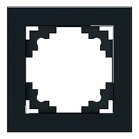 Рамка 1-местная, стекло, STEKKER GFR00-7001-05, серия Катрин, черный 39518