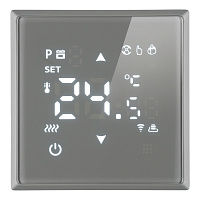 Терморегулятор Wi-Fi (механизм), STEKKER, 250В, 3500Вт, серия Эмили, RSW00-5119-10, платиново-серый, soft touch 50378