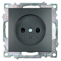 Розетка 1-местная б/з (механизм), STEKKER GLS10-7109-05, 250V, 10А с защитной шторкой, серия Катрин, черный 39609