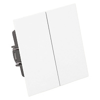 Выключатель 2-клавишный (механизм), STEKKER, 250В, 10А, серия Мия, RSW10-3104-01, белая магнолия 50429