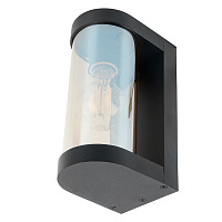 Светильник садово-парковый Feron DH1901, на стену, E27 230V, черный/янтарный 52188