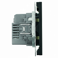 Розетка 2-местная USB + Type C (механизм), STEKKER, 250В, 20W, серия Эмили, RST10-5115-05, черный уголь, soft touch 49853