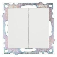 Выключатель 2-клавишный (механизм), STEKKER GLS10-7104-01, 250V, 10А, серия Катрин, белый  39300