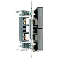 Выключатель 2-клавишный (механизм), STEKKER GLS10-7104-05, 250V, 10А, серия Катрин, черный 39606