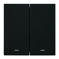 Выключатель 2-клавишный c индикатором (механизм), STEKKER, 250В, 10А, серия Мия, RSW10-3102-05, черный бархат 50446