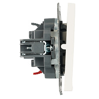 Выключатель 1-клавишный (механизм), СЗК, STEKKER, 250В, 10А, серия Эмили, RSW10-5103-01ZK, белый фарфор, soft touch 50230