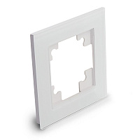 Рамка 1-местная, стекло, STEKKER, GFR00-7001-01, серия Катрин, белый 39517