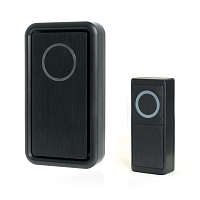 Звонок дверной беспроводной Feron E-379 Электрический 18 мелодий черный с питанием от батареек  Звонок дверной беспроводной Feron E-379 Электрический 18 мелодий черный с питанием от батареек