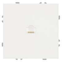 Розетка компьютерная 1-местная RJ-45 (механизм), STEKKER, серия Эмили, RST00-5117-01, белый фарфор, soft touch  49873