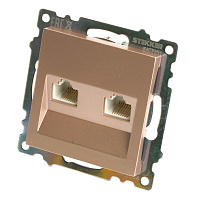 Розетка компьютерная 2-местная RJ-45 (механизм) STEKKER GLS00-7109-02, серия Катрин, шампань 50004 Розетка компьютерная 2-местная RJ-45 (механизм) STEKKER GLS00-7109-02, серия Катрин, шампань 50004