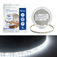 Светодиодная LED лента Feron LS613, 120SMD(2835)/m 9.6W/m 12V 5m 4000К Артикул 51637