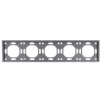 Рамка STEKKER, PFR00-5005-10 5-местная, серия Эмили, платиново-серый, soft touch 49966