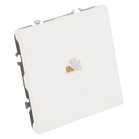 Розетка компьютерная 1-местная RJ-45 (механизм), STEKKER, серия Эмили, RST00-5117-01, белый фарфор, soft touch  49873