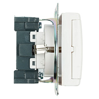 Розетка 1-местная с/з с крышкой (механизм), STEKKER GLS16-7112-01, 250В, 16А с защитной шторкой, серия Катрин, белый 39302