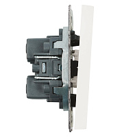 Переключатель 2-клавишный (механизм), STEKKER, 250В, 10А, серия Эмили, RSW10-5107-01, белый фарфор, soft touch 49869