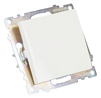 Переключатель 1-клавишный (механизм), STEKKER GLS10-7105-01, 250V, 10А, серия Катрин, белый 39572