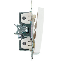 Выключатель 1-клавишный c индикатором (механизм) STEKKER GLS10-7101-01, 250В, 10А, серия Катрин, белый 39299