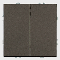 Выключатель 2-клавишный (механизм), STEKKER, 250В, 10А, серия Эмили, RSW10-5104-09, антрацит, soft touch 49918