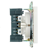 Розетка 1-местная с/з (механизм), STEKKER GLS16-7110-01, 250В, 16А с защитной шторкой, серия Катрин, белый 39304