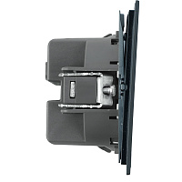 Переключатель 1-клавишный (механизм), STEKKER, 250В, 10A, серия Мия, RSW10-3105-05, черный бархат 50447