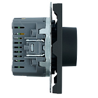 Терморегулятор механический (механизм), STEKKER, 230В, 3500Вт, серия Эмили, RSW00-5120-05, черный уголь, soft touch 50713