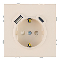 Розетка 1-местная з/ш с/з 16А + USB + Type C (механизм), STEKKER, 250В, 20W, серия Эмили, RST16-5119-08, кашемир, soft touch 50360