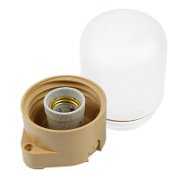 Светильник НББ 01-60-001 138х105х84мм, E27 max 60Вт, прямой пласт. корпус, стекло, IP65, бежевый 53168